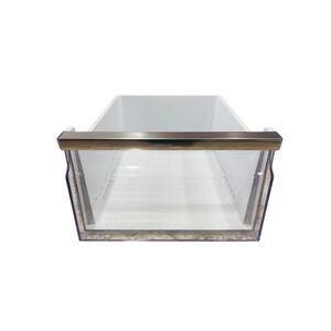 Samsung OEM Refrigerator Drawer Replacement Bin White Clear for RF28K9070SR